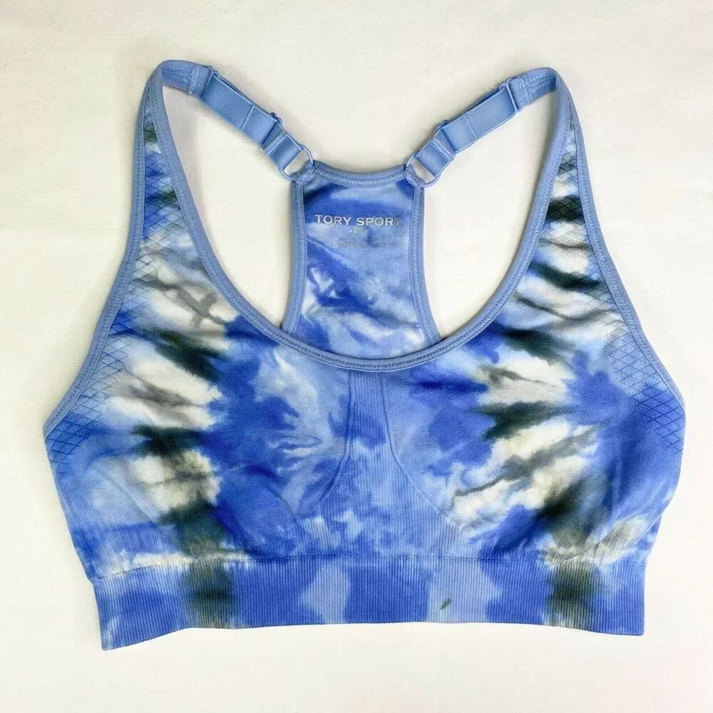 Tory Burch Tie-Dye Seamless Racerback Sports Bra Women's Size Extra Small XS